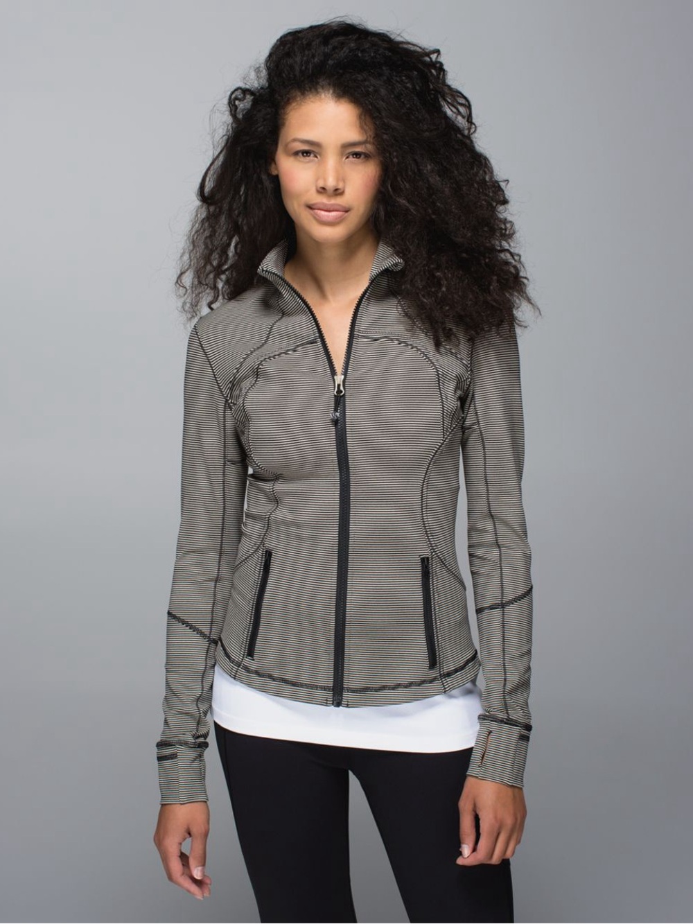 Lululemon Forme Jacket *Cuffins
Tonka Stripe Heathered Black Mojave Tan 8